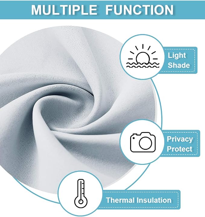 RYB HOME Curtains for Bedroom Living Room 63 inches Long, Thermal Insulated - Image 2