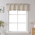 Chyhomenyc Moon Beige Valance for Windows, Light Filtering Faux Linen Solid by Chyhomenyc