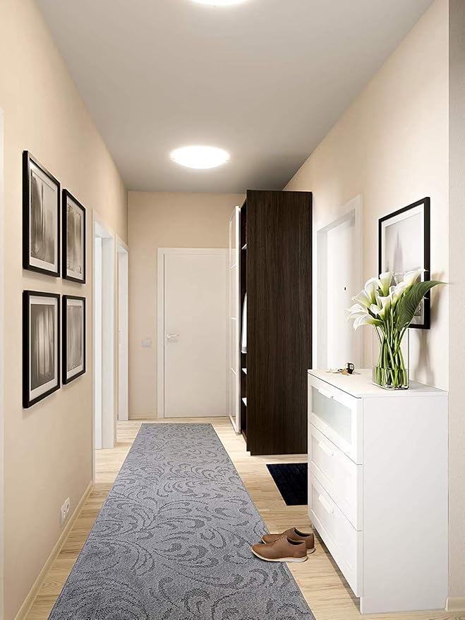 34 Ft Gray Extra Long Hallway Runner Rug, Non Slip Washable, Entryway | 2'2" x - Image 3