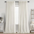 Cream Natural Linen Curtains 92 Inch Length 2 Panels Set by Nanspring