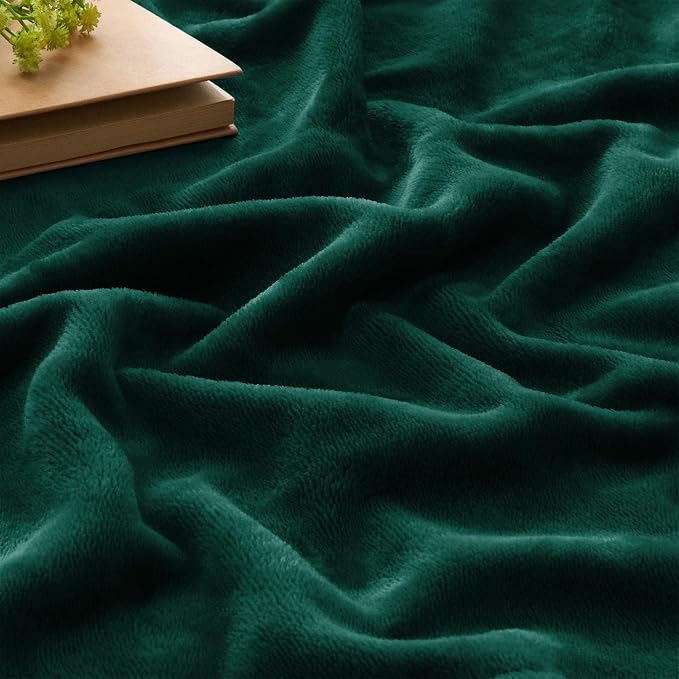 BEDELITE Fleece Blankets Queen Size Forest Green Throw Blankets - Image 4