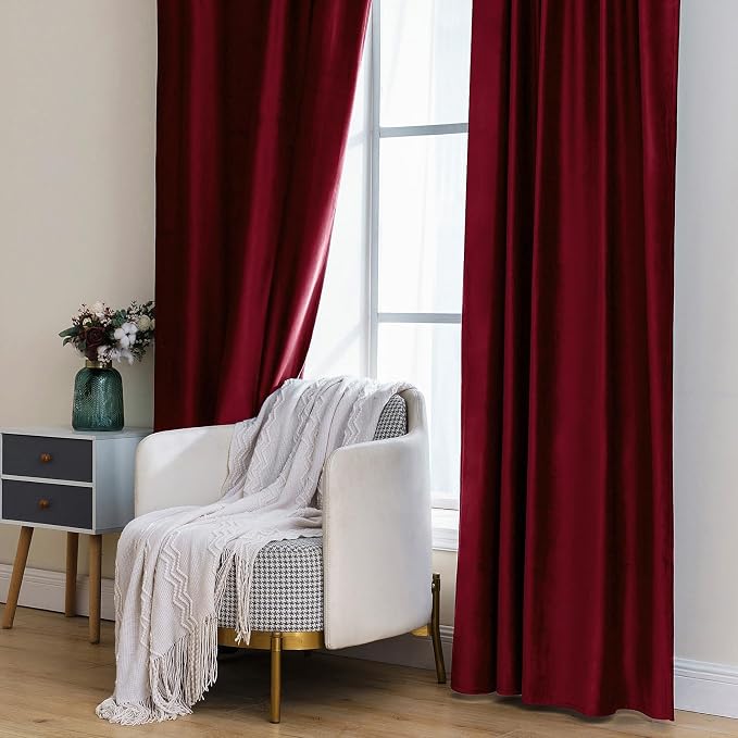 MIULEE Velvet Curtains 96 inches 2 Panels - Image 7
