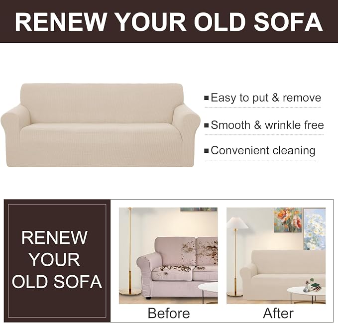 U-NICE HOME Stretch Couch Cover Sofa Cover Sofa Slipcover Furniture Protector - Image 5