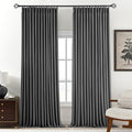 Pinch Pleated Linen Curtains 100% Blackout 108 Inches Long by AUSSPVOCT