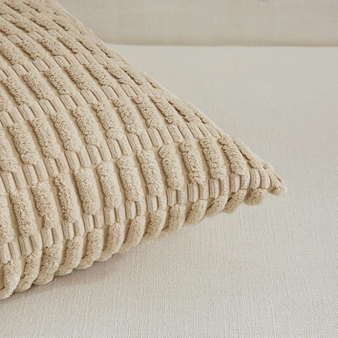 Fancy Homi 4 Packs Tan Decorative Throw Pillow Covers 12x24 Inch - Image 4