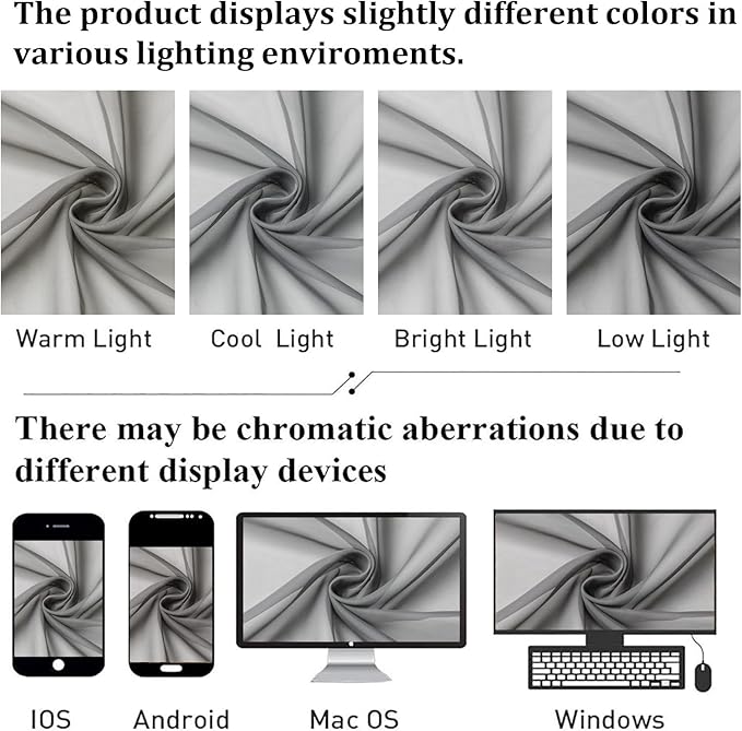 Charcoal Grey Sheer Curtains 108 Inches Long 2 Pcs, Airy Light Filtering - Image 5