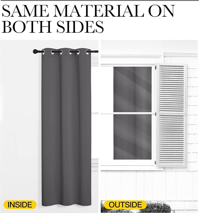NICETOWN Bedroom Blackout Curtains Panels, 1 Pair, 55 inches by 94 Inch - Image 5