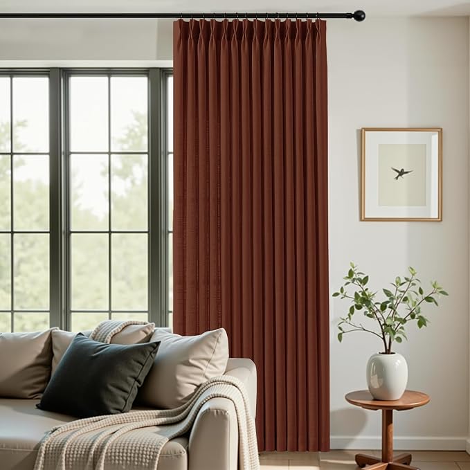 IVAPUPU Pinch Pleated Linen Curtains 96 Inches Long - Image 2