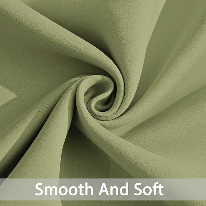 Yakamok Room Darkening Curtains 70x84 inch Length Sage Green-Living Room | 2 - Image 4
