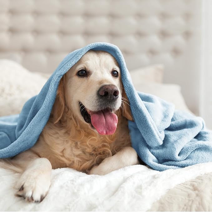 BEDELITE Fleece Blanket Washed Blue Throw Blankets - Image 7
