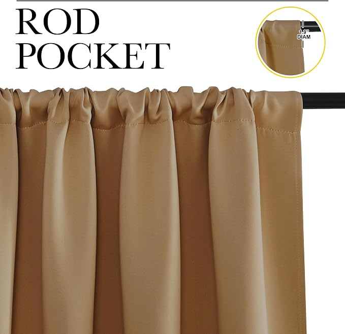 NICETOWN Blackout Curtains Window Draperies, 70 by 95 inches Long, Window - Image 2