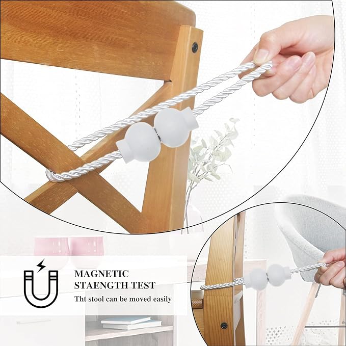 4 Pack Magnetic Curtain Tiebacks Modern Handmade Rope Curtain Tie Backs - Image 5