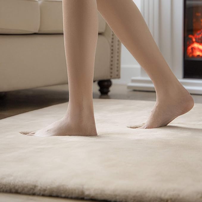 Ashler Faux Fur Rug, Upgraded Soft Faux Rabbit Fur, 2 x 6 Feet, Machine - Image 7