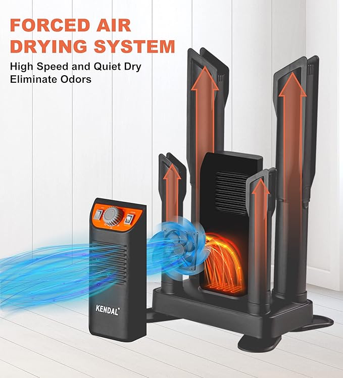 Boot Dryer for Work Boots, Shoe Dryer and Ozone Deodorizer, Portable Ski Boot Dryer with Adjustable Tubes & Timer, Ultra Silent, Quick Drying for Ski Boots, Sneakers, Gloves, Hats, Helmets