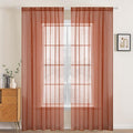 MIULEE Fall Burnt Orange Sheer Curtains 54 X 84 Inches, 2 Panels | Solid Color by MIULEE