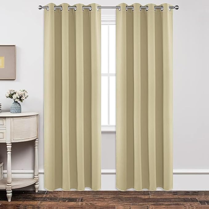 Joydeco Blackout Curtains 90 Inches Long 1 Panel, Thermal Insulated Long by JOYDECO