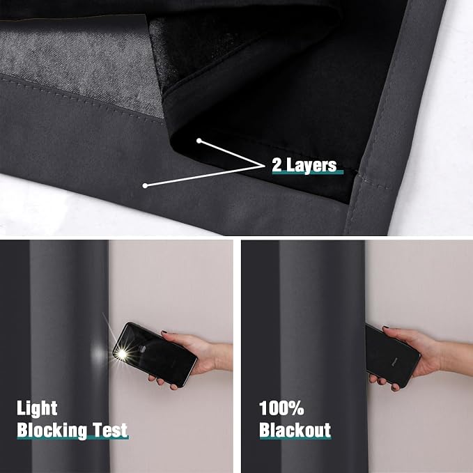 ChrisDowa 100% Blackout Curtains 78 inch Long - Image 4