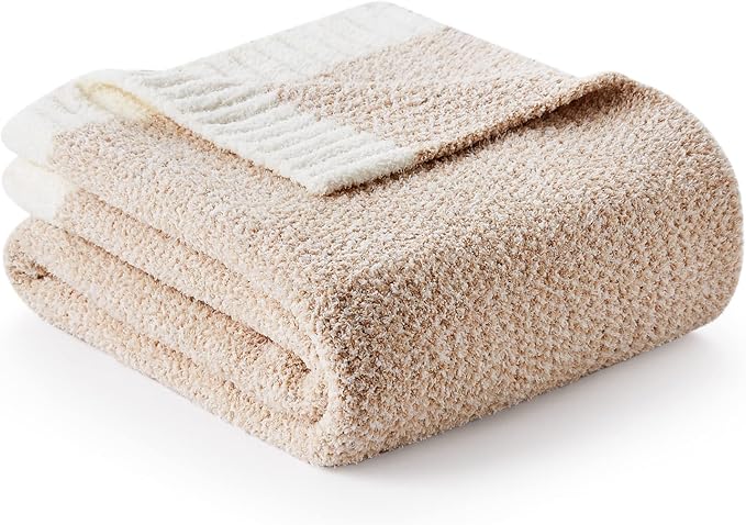 Snuggle Sac Heather Beige Throw Blankets Luxurious Microfiber Fabric, by SnuggleSac