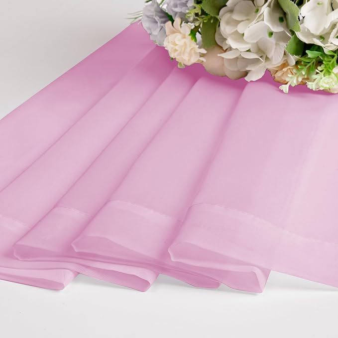 Chyhomenyc Pink Sheer Curtains 120 Inches Long - Image 6