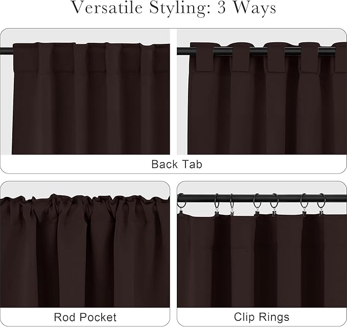 PONY DANCE Brown Blackout Curtains 2 Panels - Image 5