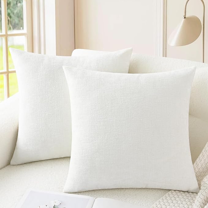 CaliTime Decorative Couch Throw Pillow Covers 26 X 26 Inches True White | Pack by CaliTime