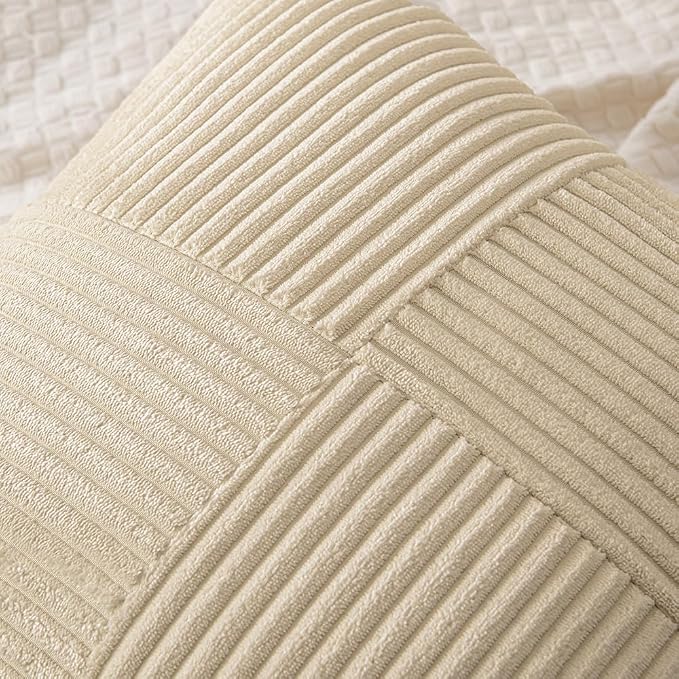 MIULEE Cream Decorative Throw Pillow Covers 18x18 Inch - Image 2