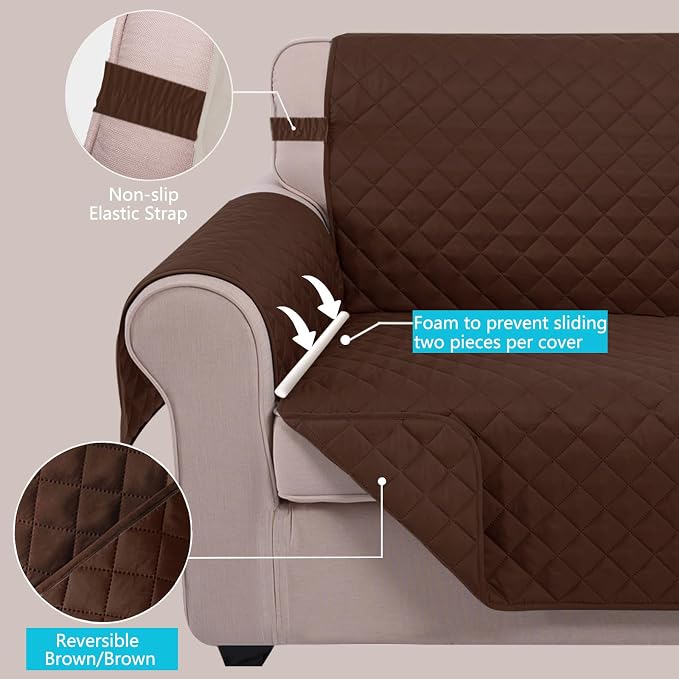 U-NICE HOME Reversible Oversized Chair Covers Quilted Water Repellent Pet - Image 3