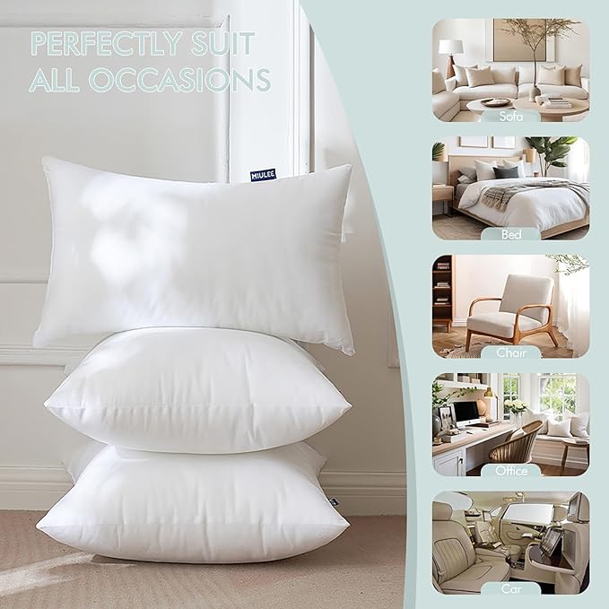 MIULEE Set of 2 Throw Pillow Inserts 16x16 Inches, Nowoven Decorative Pillow - Image 6