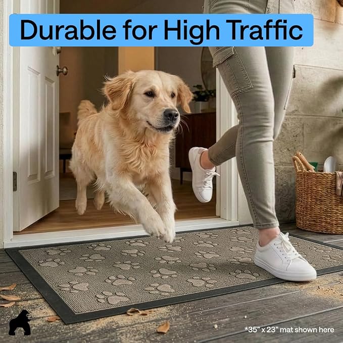 GORILLA GRIP 100% Waterproof All-Season WeatherMAX Doormat, US Designed Natural - Image 7