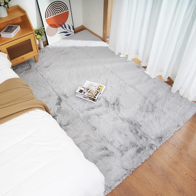 Ghouse Ultra Soft Faux Rabbit Fur Rug 3x5, Machine Washable Area Rugs - Image 2