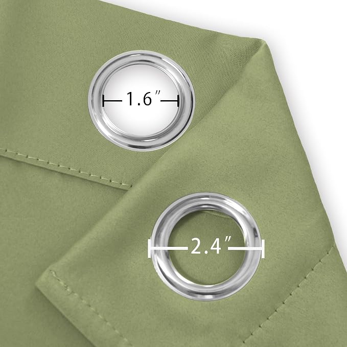 Sage Green Thermal Blackout Curtains/38 x 84 Inch/Set of 2 Panels Room - Image 5