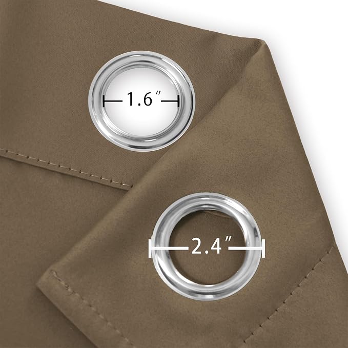 Brown Thermal Blackout Curtains/42 x 95 Inch/Set of 2 Panels Room Darkening - Image 5