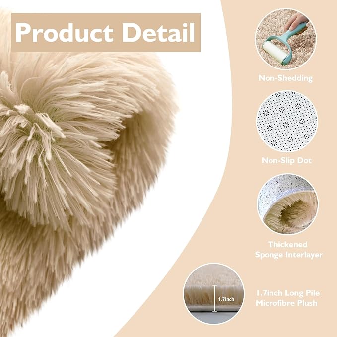 9x12 Fluffy Area Rugs for Living Room, Large Fuzzy Shag Area Rug for Bedroom - Image 4