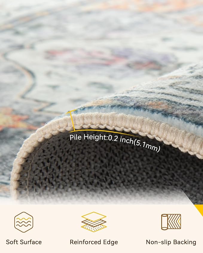 RELEANY Washable Area Rug, Small 2'6"x4', Water Repellent, Pet Friendly - Image 3