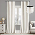 MIULEE Velvet Curtains 50W x 63L 2 Panels Ivory Blackout Curtains | Luxury by MIULEE