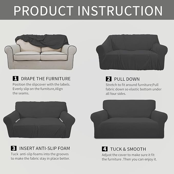 Easy-Going Stretch Oversized Chair Sofa Slipcover 1-Piece Couch Sofa Cover - Image 6