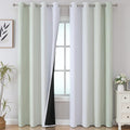 Estelar Textiler Sage Green and Greyish White Gradient Blackout Curtains by ESTELARTEXTILER