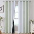 Estelar Textiler Sage Green and Greyish White Ombre Blackout Curtains 90 Inch by ESTELARTEXTILER