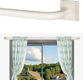 Beige White Curtain Rods for Windows 66-120Inch Heavy Duty French Return Rod by RBYCOS