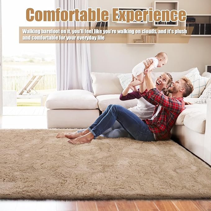 Shag Area Rug for Bedroom 4x6, Soft Fuzzy Rug Non-Shedding Indoor Plush Carpet - Image 8