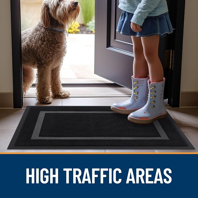 OLANLY Front Door Mat Outside 47x30, All-Season Heavy-Duty Rubber Doormat | - Image 7