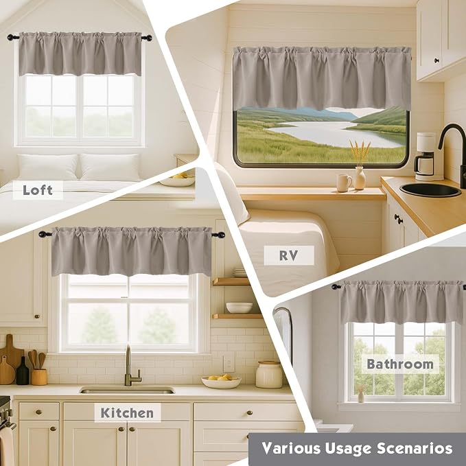 Chyhomenyc Blackout Valances for Windows, Short Window Valance Curtains for - Image 7