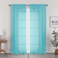OWENIE Sheer Aqua Curtains for Bedroom Living Room 78 Inches Long 2 Panels Set by OWENIE