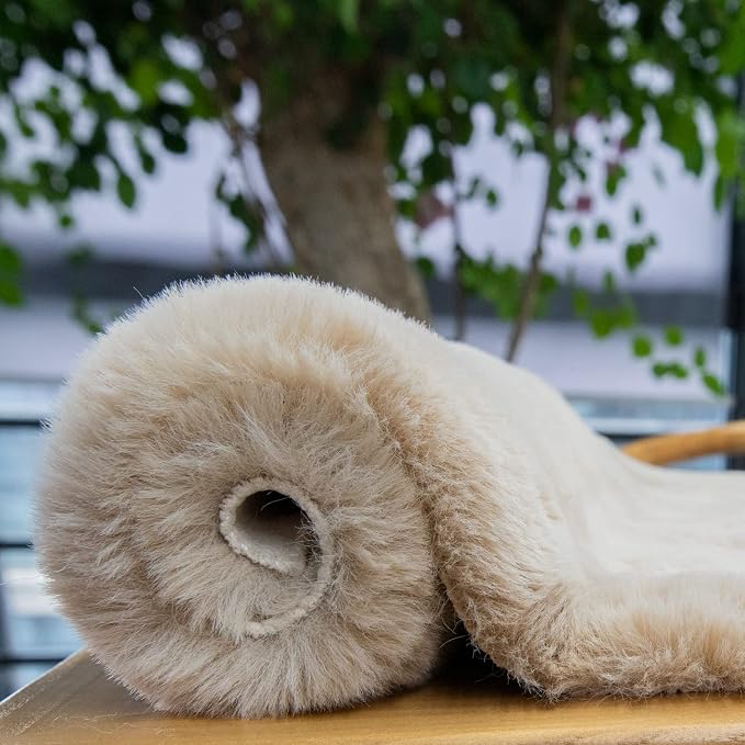 ORINOVA Light Brown Beige Fluffy Faux Fur Rugs - Image 8