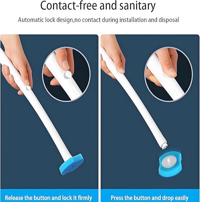 Disposable Toilet Brush with 40 Wand Refill Heads - KIRIKIT Wall-Mounted Toilet Brush and Holder Bowl Cleaner Set with 3 Scents for Deep Cleaning and Hygienic Bathroom Toilet Cleaning System