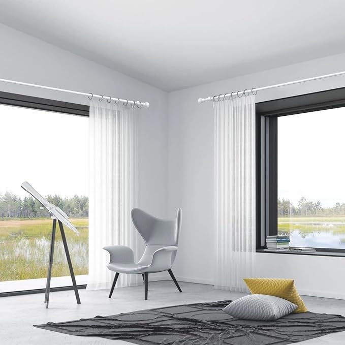 Thestoa Curtain Rods for Windows 48 to 84-92 Inch, Stainless Steel Rods for - Image 4