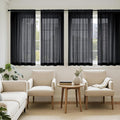 MIULEE Short Sheer Curtains 45 Inches Long, 4 Panels Set, Light Filtering Rod by MIULEE