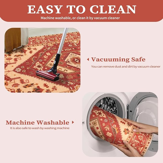 SERISSA 3x5 Washable Non Slip Boho Area Rug - Image 4