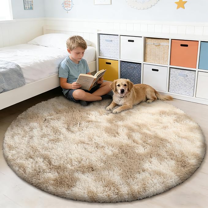 Fluffy Round Rug, Soft Area Rugs - Image 6