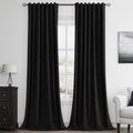 Guken Black 100% Blackout Curtains 108 Inch Length 2 Panels Set by Guken